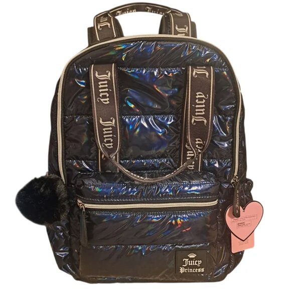 Juicy Couture Juicy Princess Iridescent Puffer Backpack - Picture 1 of 7